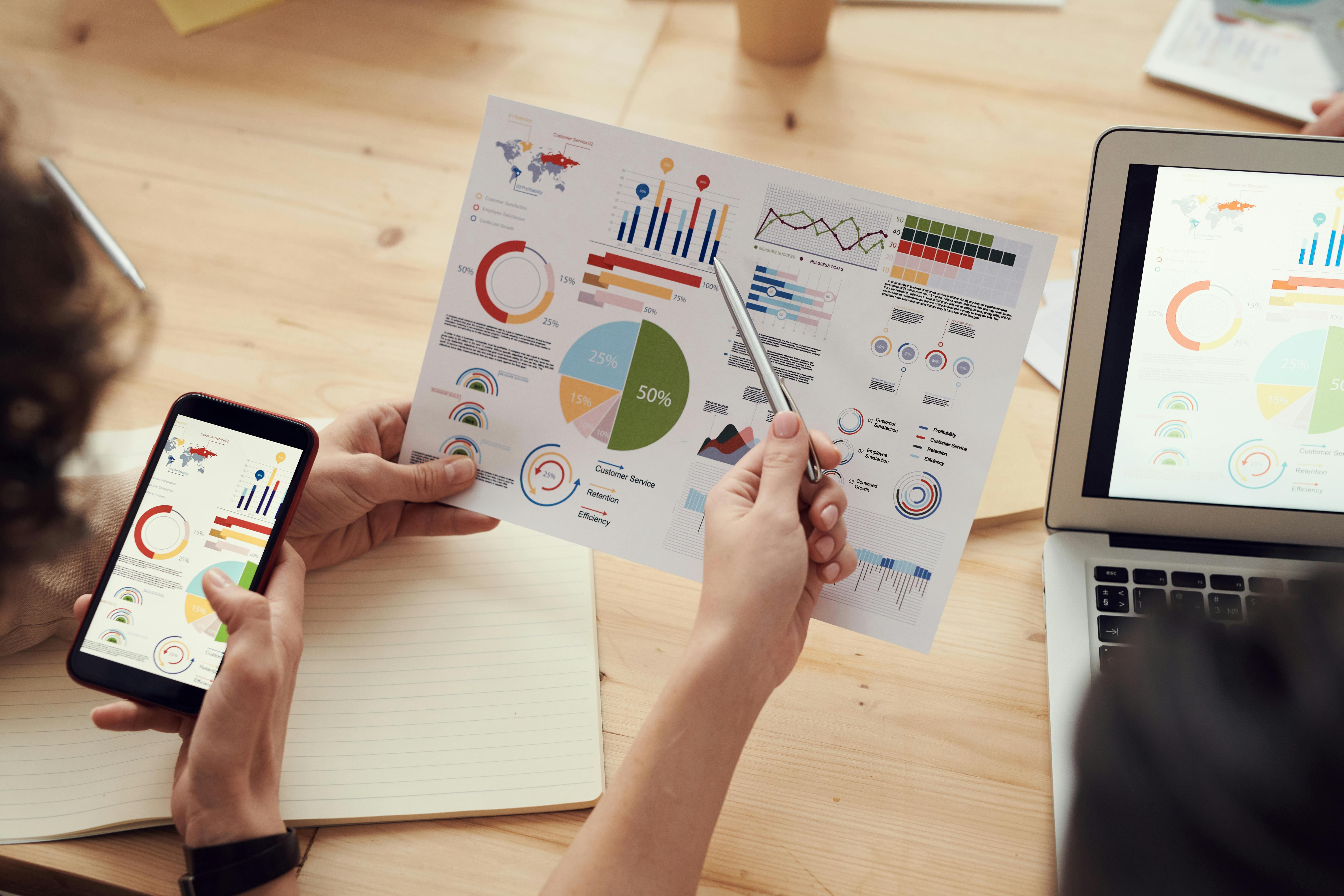 data visualizations on a sheet